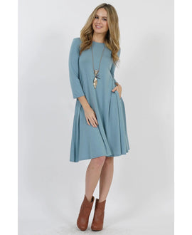 Bluegrey long sleeved dress