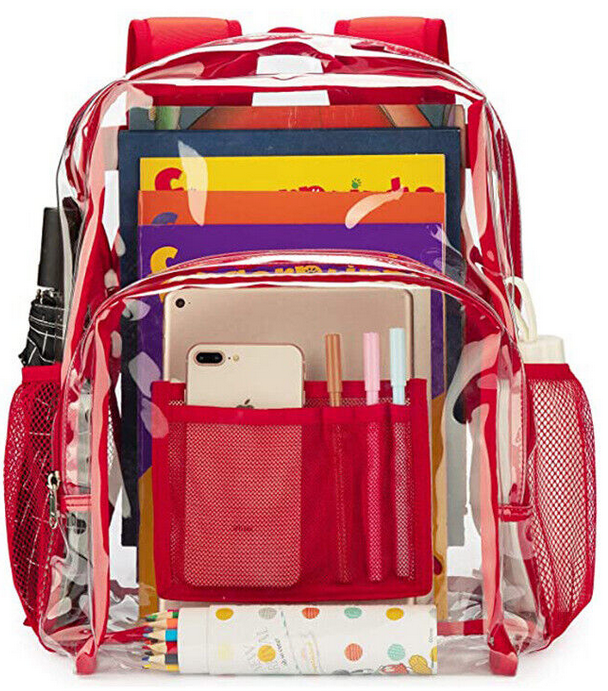 Clear Backpack Red~210000014602